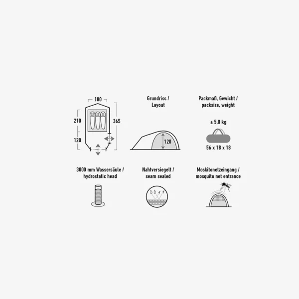 High Peak Kira 3.1 Tent - Deep Forest - Image 7