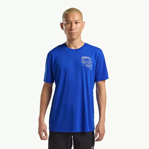 Jack Wolfskin Men's Vonnan Graphic T-shirt - Vibrant Blue