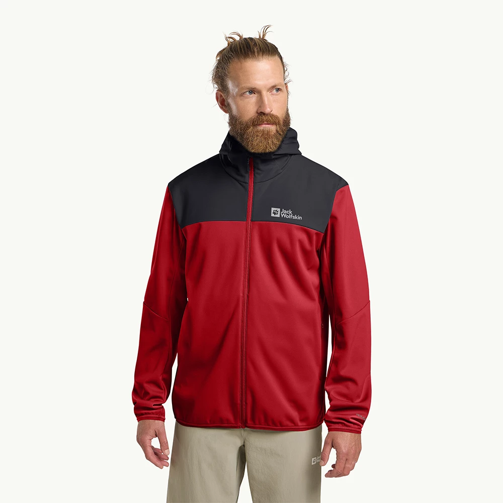 Jack Wolfskin Men’s Feldberg Hoody Jacket - Adrenaline Red