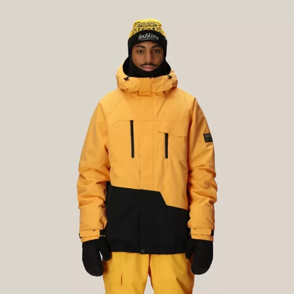686 Men's Geo Insulated Jacket - Yellow Gold Colorblock