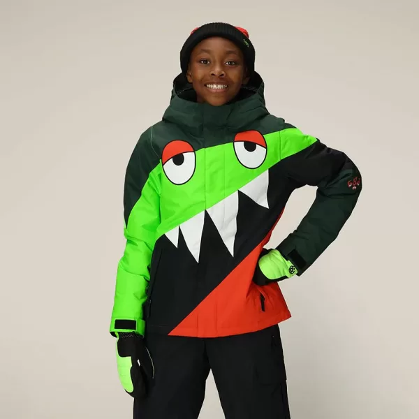 686 Boys' Snaggletooth Owen Insulated Jacket - Borealis Green Colorblock