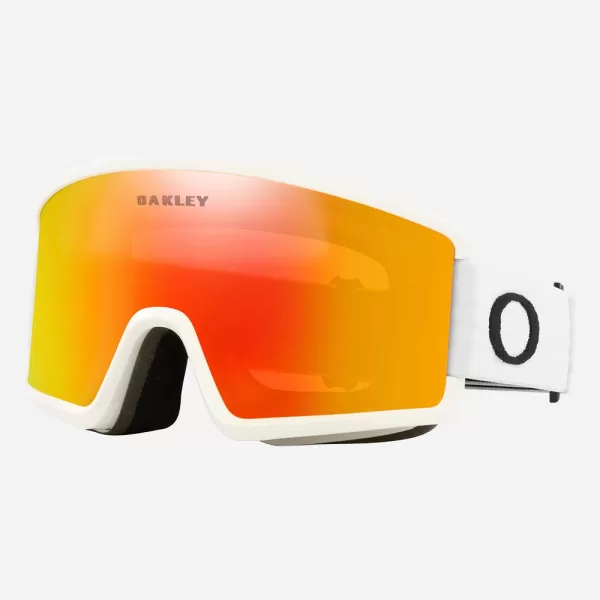 Oakley Target Line L Snow Goggles - Fire iridium Lenses / Matte White Strap