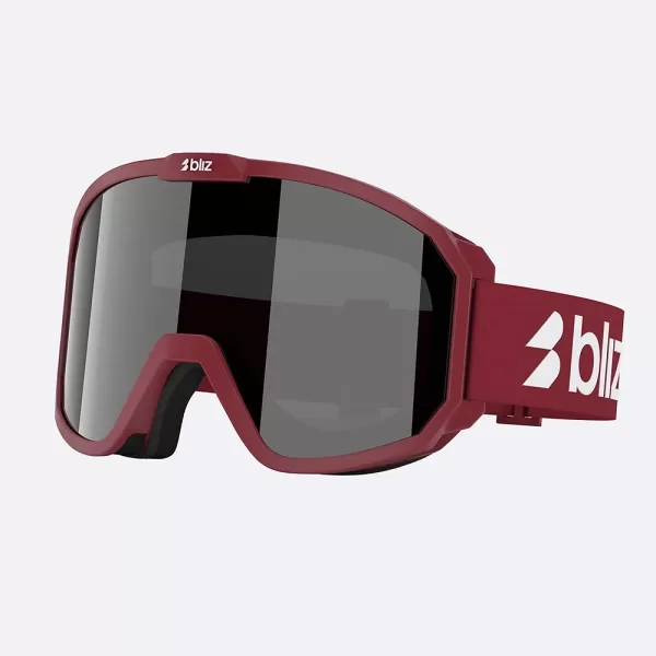 Bliz Unisex Rave Goggles - Matte Burgundy / Smoke / Silver Mirror