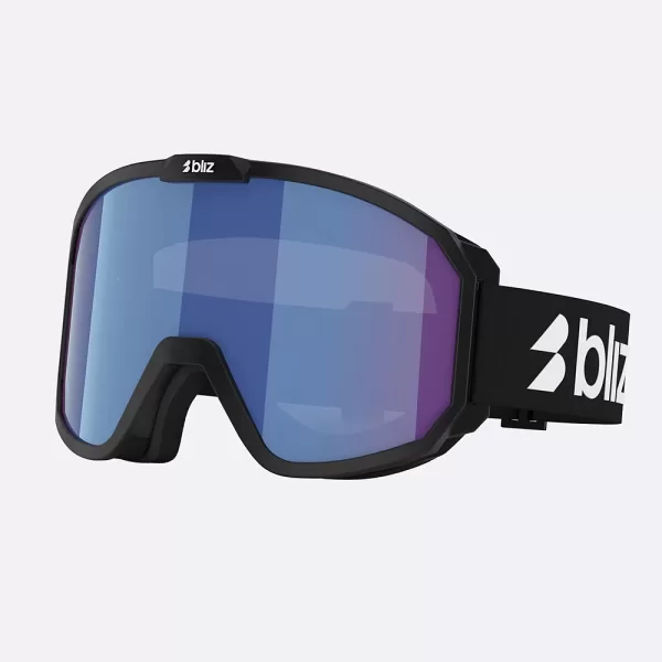 Bliz Unisex Rave Goggles - Matte Black / White Logo / Light Orange / Blue