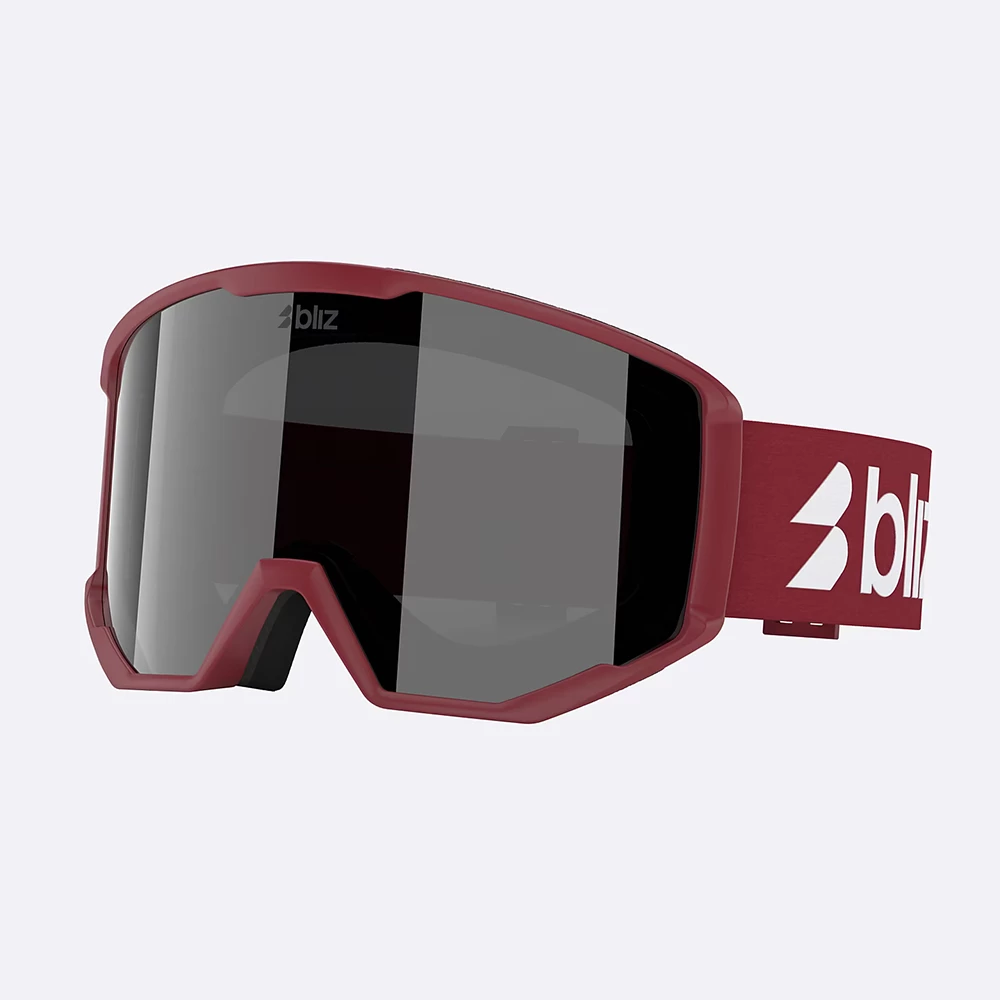 Bliz Unisex Spark Ski Goggles - Matte Burgundy / Smoke / Silver Mirror