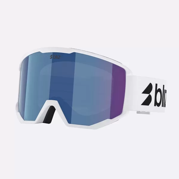 Bliz Unisex Spark Ski Goggles - Matte White / Smoke / Blue