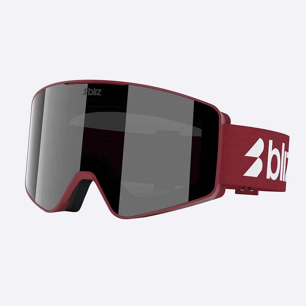 Bliz Unisex G001 Ski Goggles - Matte Burgundy / Smoke / Silver Mirror