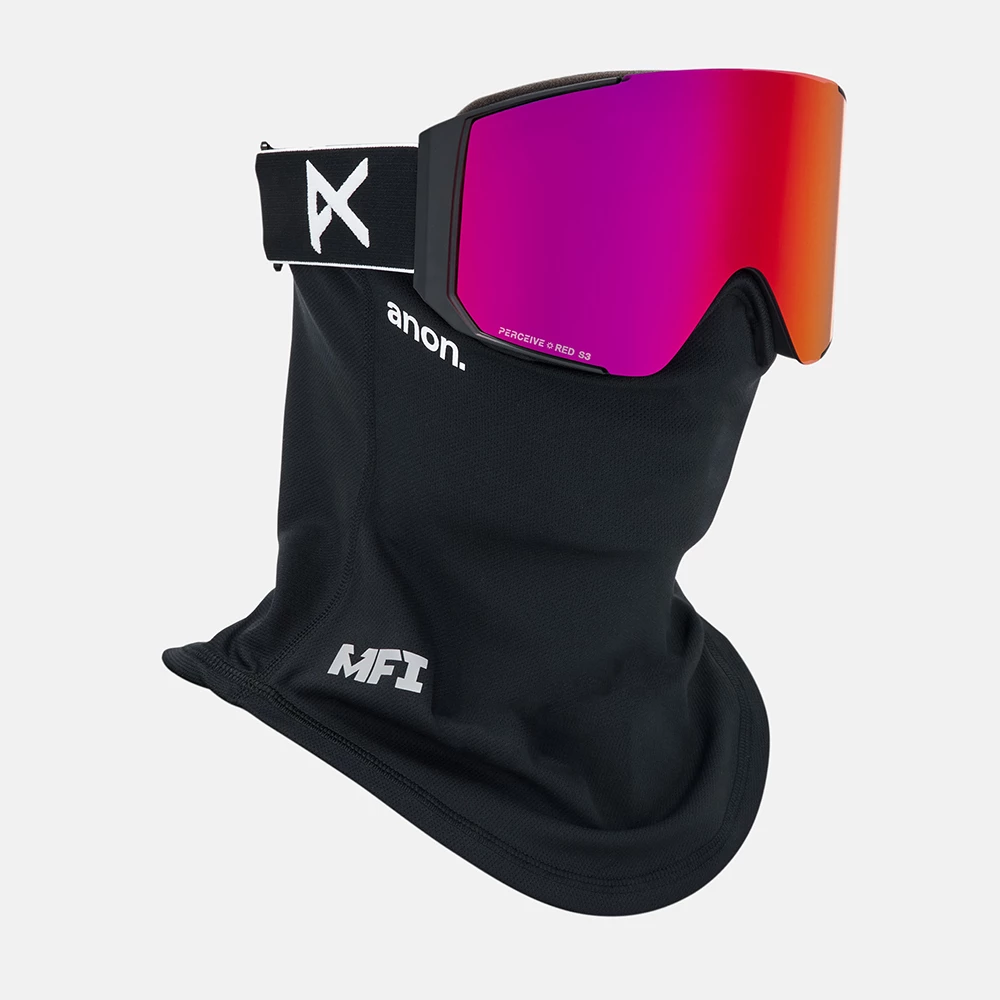 ANON Sync Goggles + Bonus Lens + MFI® Face Mask - Black / Perceive Sunny Red / Perceive Cloudy Burst - Image 3