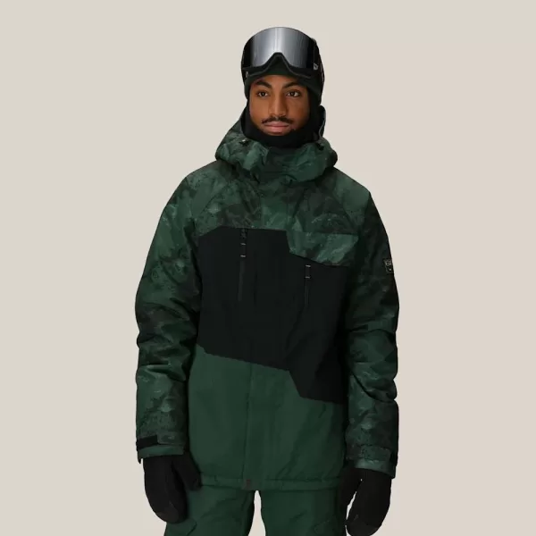 686 Men's Geo Insulated Jacket - Moss Green Colorblock
