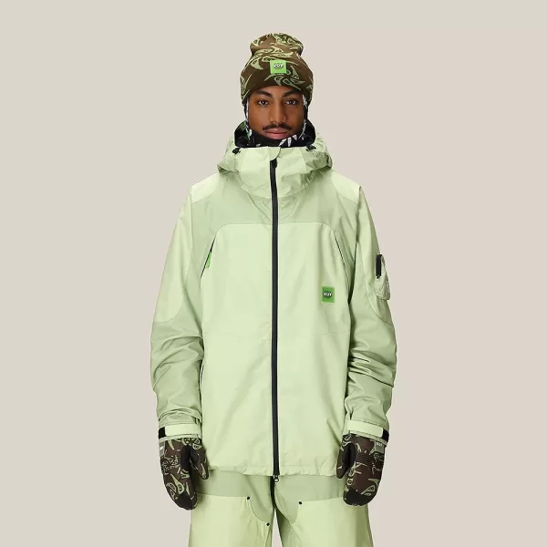 686 Men's HUF Double H Shell Jacket - Huf Green Colorblock