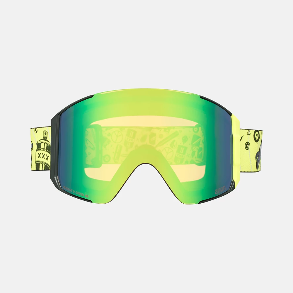 ANON Sync Goggles + Bonus Lens + MFI® Face Mask - Whirlwind / Variable Green / Cloudy Pink - Image 3