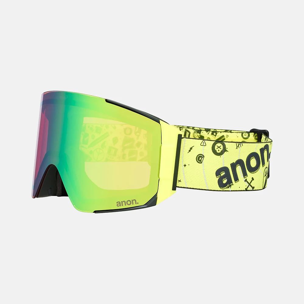 ANON Sync Goggles + Bonus Lens + MFI® Face Mask - Whirlwind / Variable Green / Cloudy Pink - Image 2