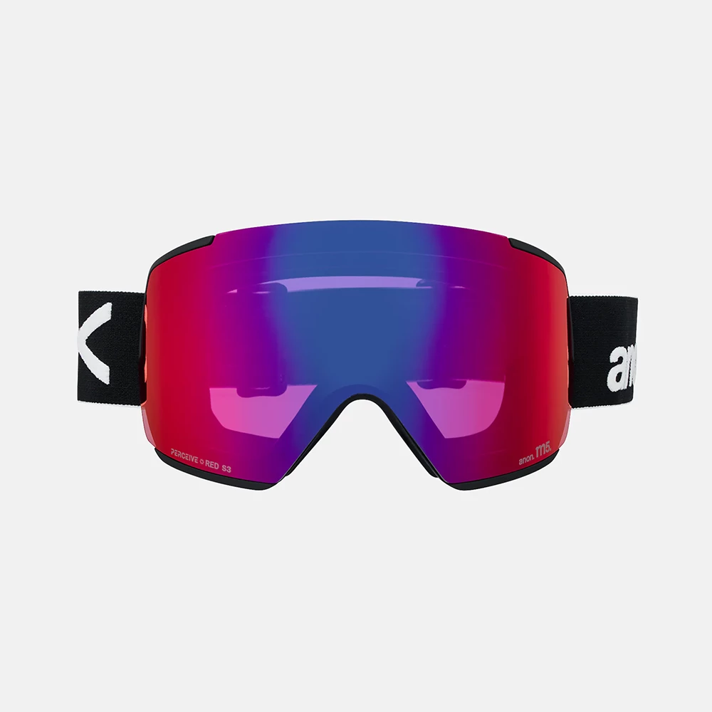 ANON M5 Goggles + Bonus Lens + MFI® Face Mask -Black / Perceive Sunny Red / Perceive Cloudy Burst - Image 5