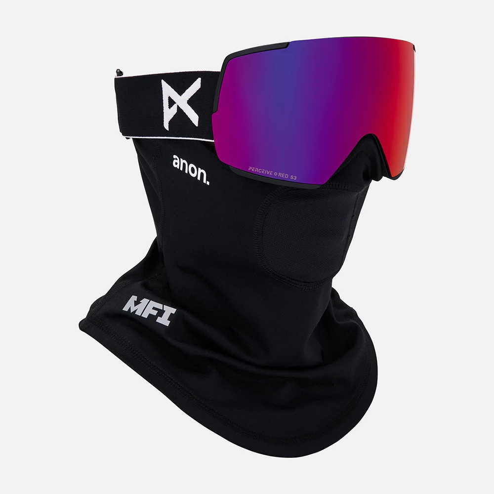 ANON M5 Goggles + Bonus Lens + MFI® Face Mask -Black / Perceive Sunny Red / Perceive Cloudy Burst - Image 2