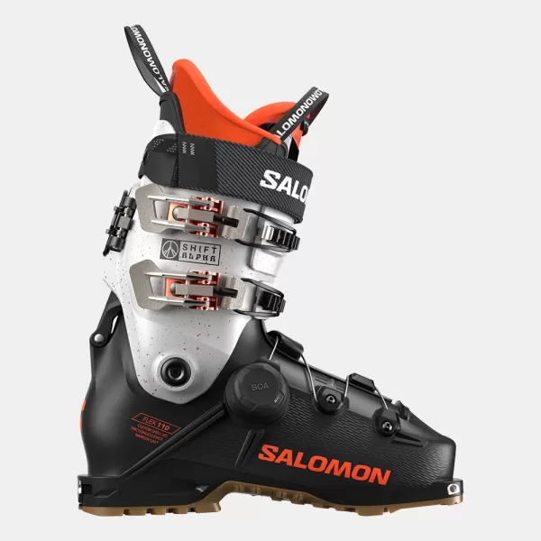 Salomon Men's Shift Alpha BOA 110 Ski Boots - Black / Orange Tiger