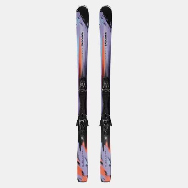 Salomon Unisex Stance Pro 86 Skis + Mi12 Gw Bindings - Violet Tulip / Nasturtium
