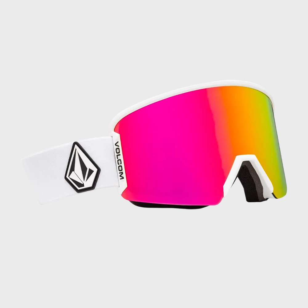 Volcom Unisex Garden 2 Ski Goggles - Matte White / Pink Chrome