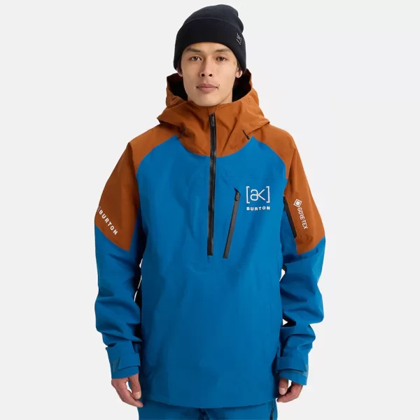 Burton Men's [ak] Velocity GORE‑TEX 2L Anorak Jacket -  Blue Teal / Chestnut Brown
