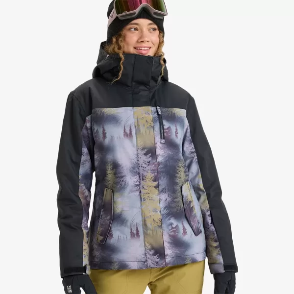 Roxy Women's Jetty Block Jacket - Frost Gray Pinetrees