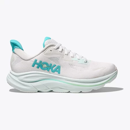 Hoka Women's Clifton 10 Shoes - White / Cielo Blue