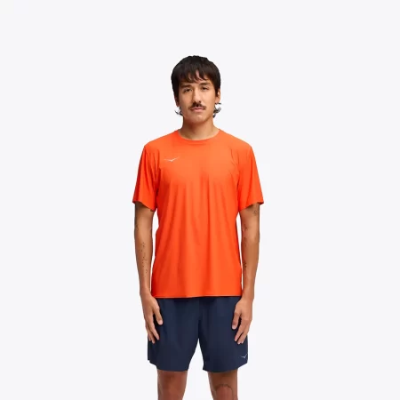 Hoka Men's Airolite Short Sleeve 2.0 Shirt - Lava