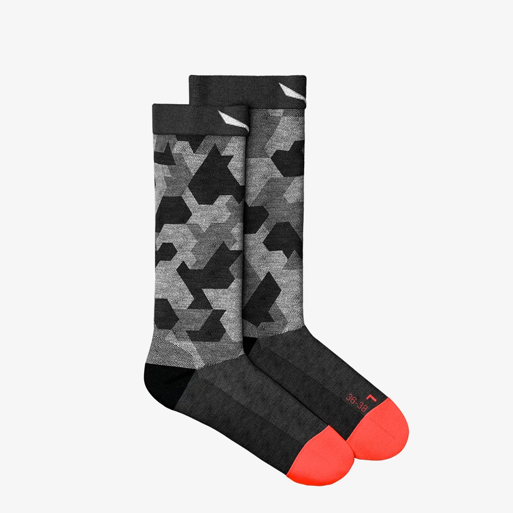 Salewa Women's Pedroc Camo Merino Crew Socks - Black out