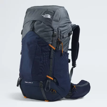 The North Face Trail Lite 50 Backpack - Granite Grey / Summit Navy / Dust Orange