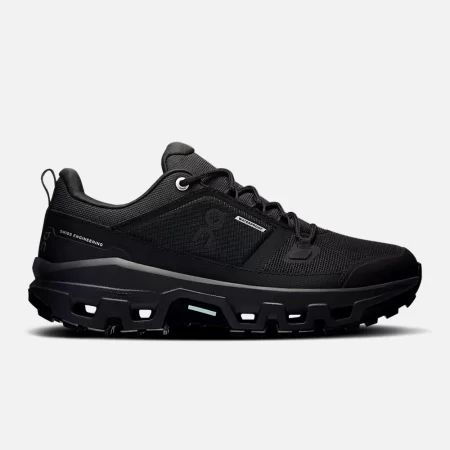 On Women's Cloudrock Low Waterproof Shoes - Black / Black