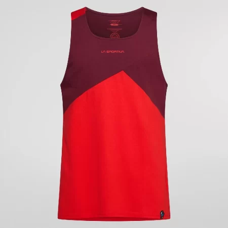 La Sportiva Men's Dude Tank Top - Mountain Red / Redwood