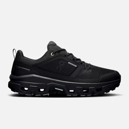 On Men's Cloudrock Low Waterproof Shoes - Black / Black