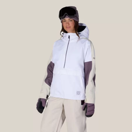 686 Women's Outline™ Shell Anorak - White Colorblock