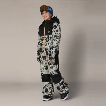 686 Boys' Shazam Insulated One-Piece - Grey Tundra Colorblock
