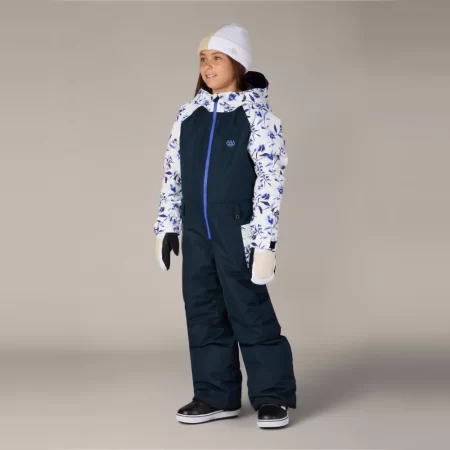 686 Girls Shine Insulated One-Piece - Blue Porcelain Colorblock