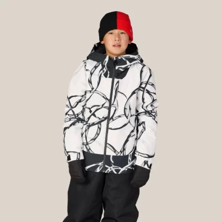 686 Boys' Gateway Insulated Jacket - White Wire Colorblock
