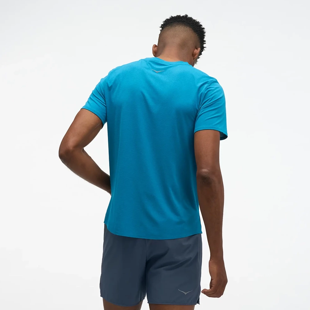 Hoka Men's EveryRun Short Sleeve Shirt - Night Glow Blue - Image 2