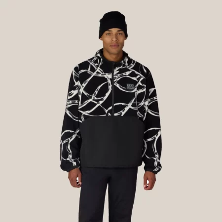 686 Men's One Fleece Anorak - Black Wire Colorblock