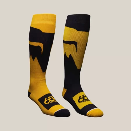 686 Men's Fox Racing Socks 2-Pack - Fox Yellow