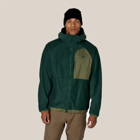 686 Men's Lowland Fleece Hoody - Moss Green Colorblock